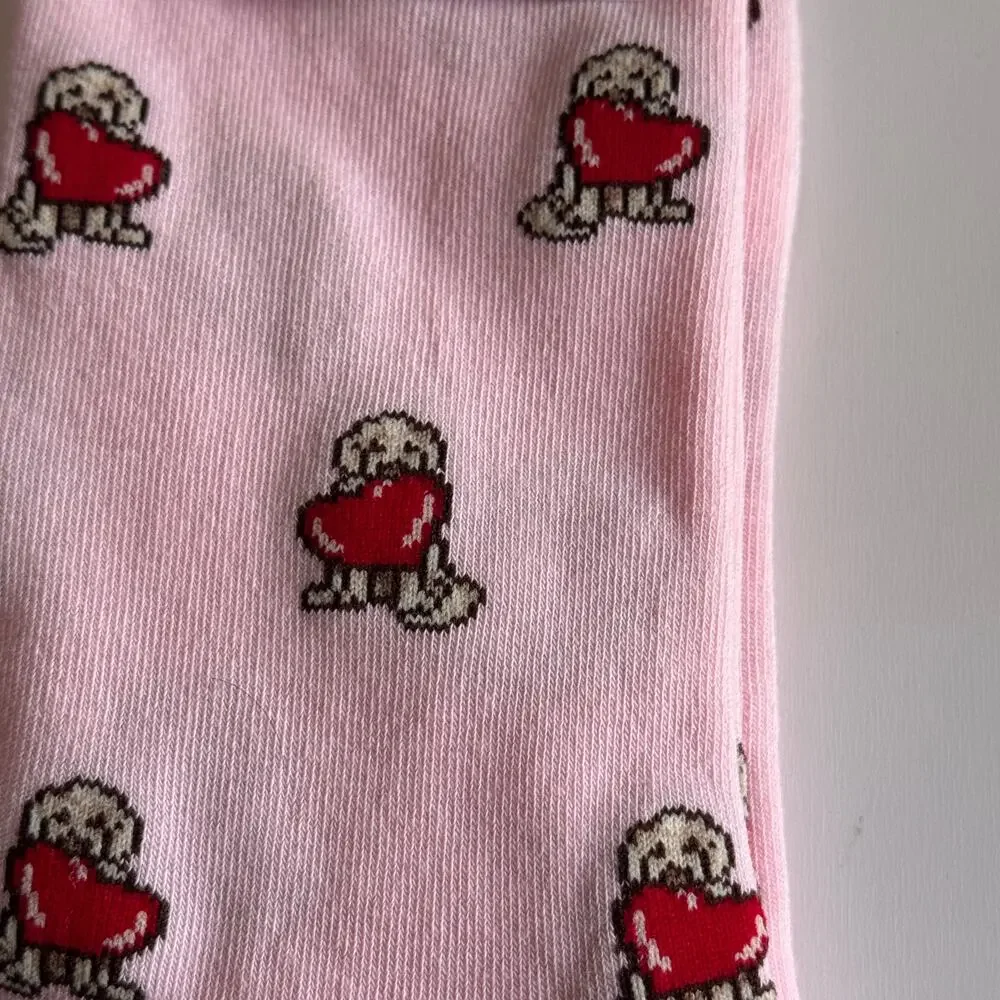 J.Crew Women's Puppy  Hearts Crew Style Socks NWT
